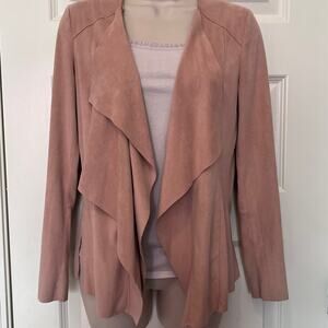 Mango Dusty Pink Faux Suede Blazer, Women's Size XXS